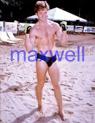Maxwell Caulfield 2688,  Barechested,  Shirtless,  Barefoot,  Grease 2,  The Colbys