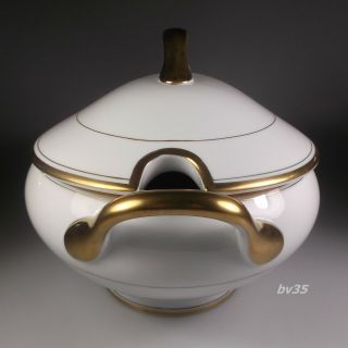 FITZ & FLOYD PALAIS WHITE SOUP TUREEN WITH LID - PERFECT 2