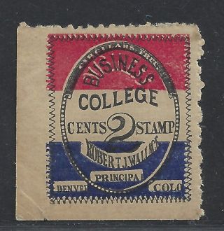 Wallace Business College Revenue Stamp Drummond Wb1 Denver Colorado