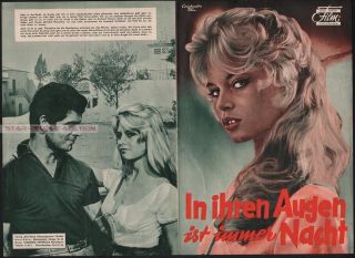 Brigitte Bardot - Alida Valli - The Night Heaven Fell Rare Press Promo Adviser