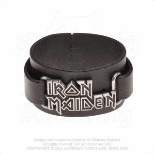 Alchemy Rocks - Iron Maiden - Logo Leather Wriststrap Metal Eddie