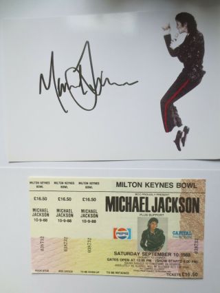 Bad Tour Milton Keynes Bowl 1988 Michael Jackson Concert Ticket Ukwith Autograph
