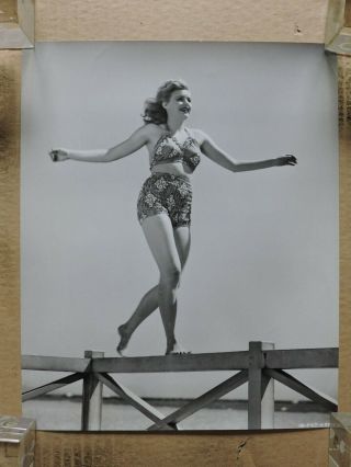 Marjorie Woodworth Leggy Barefoot Swimsuit Pinup Portrait Photo 1942