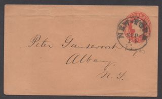 Us 19th Century Postal Stationery Cover,  Sc U10,  York,  Ny 9/14/1850 