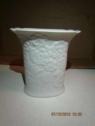 Manfred Frey For Kaiser Germany Porcelain Bisque White Vase,  Circa 1960