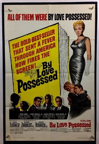 By Love Possessed Movie Poster (veryfine -) One Sheet 1961 Lana Turner 769