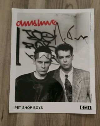 Autographed Pet Shop Boys Promo Photo Not To The Public