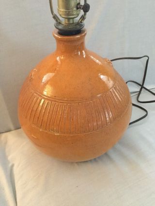 Vintage Ben Owen Master Potter Jugtown Stoneware Pottery Lamp - Hard To Find