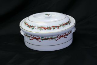 Royal Worcester Holly Ribbons Covered Casserole 10 "