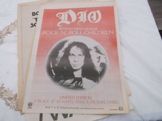 Ronnie James Dio Single Release Rock And Roll Children Poster 1985