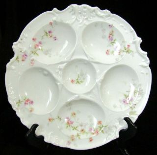 Antique Haviland Limoges France Porcelain Oyster Shellfish Plate - Rose Garlands