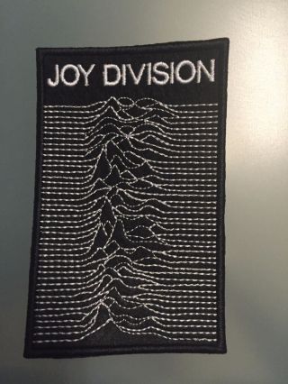 Joy Division Patch Logo Unknown Pleasures - Embroidered Iron On Patch 3 " X 4 1/2 "