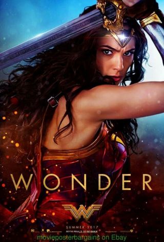 Wonder Woman Movie Poster Ds 27x40 Wonder Version Advance Style 2016