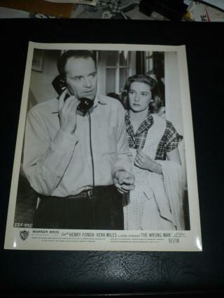 The Wrong Man,  Orig 8x10 [henry Fonda,  Vera Miles] - 1957 / Alfred Hitchcock