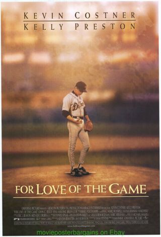 For Love Of The Game Movie Poster Ds 27x40 Kevin Costner Baseball Film