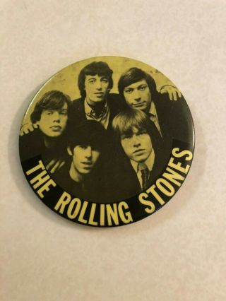 Vintage 1966 The Rolling Stones 3 - 1/2 " Pin Back Button Rare
