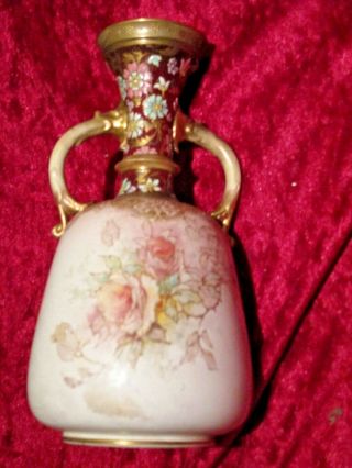 Antique Doulton Burslem England Ewer Vase Hand Painted 8 " Late 1800 