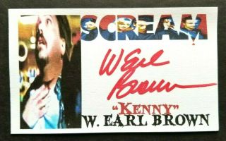 " Scream " W.  Earl Brown " Kenny " Autographed 3x5 Index Card