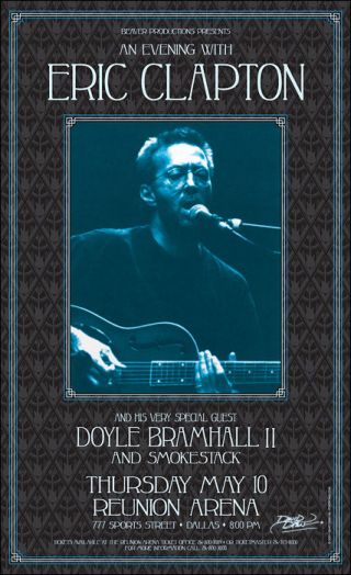 Eric Clapton Doyle Bramhall Ii 2001 Dallas Concert Poster Signed