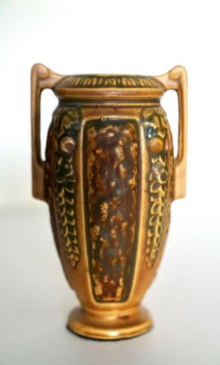 Roseville Florentine 252 - 6 Vase (brown) - Rare 6 1/2 " Tall