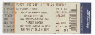 Rare Disturbed Avenged Sevenfold 8/17/10 Minneapolis Mn Concert Ticket
