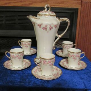Vintage J.  P.  Limoges France Porcelain Hot Chocolate Set