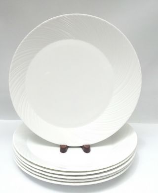 Wedgwood Ethereal 101 Set Of 6 Dinner Plates White Bone China England 12”