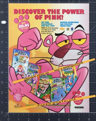 The Pink Panther_original 1997 Trade Print Ad / Video Dealer Promo_pink Power