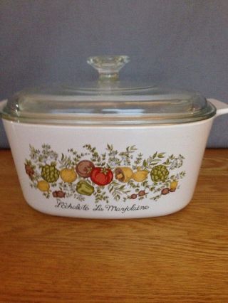Vintage Corning Ware “spice Of Life” 3 - Quart Casserole Dish A - 3 - B With Lid A9c