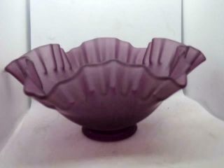 Vintage Purple Or Plum Glass Bowl Ruffled Edge Color