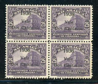 Nicaragua Mh Specialized: Maxwell 760 - 760a 2c/25c " 1939 " Error In Block $$$