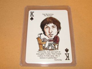 Paul Mccartney The Beatles Rock N Roll Hall Of Fame Playing Card