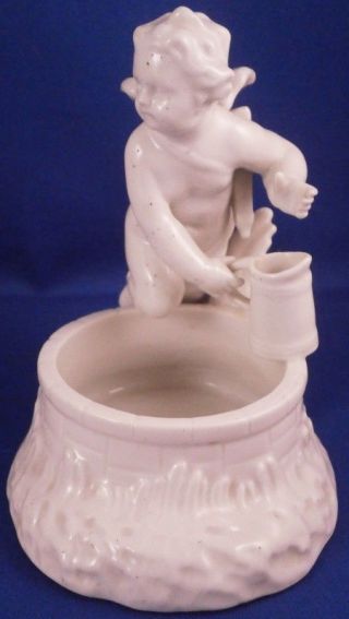 Antique 19thC KPM Berlin Porcelain Open Salt Figurine Figure Porzellan Figur 2 3