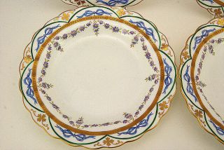 Stunning Fine 4 Pc Wedgwood Blue Bow / Ribbon Dessert Plates (1)