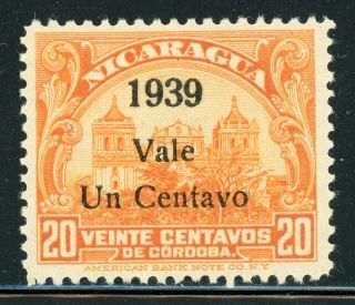 Nicaragua Mh Specialized: Maxwell 753a 1c/20c Orange " 1939 " Error Single $$$