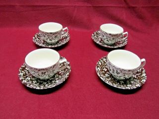 Vintage Set Of 4 Laura Ashley Susanna Johnson Brothers England Tea Cup Saucer