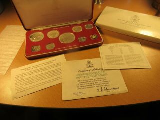 1976 Commonwealth Of The Bahamas Franklin 9 Coin Proof Set.
