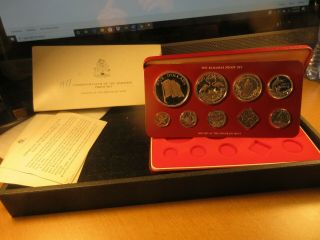 1977 Commonwealth Of The Bahamas Franklin 9 Coin Proof Set.