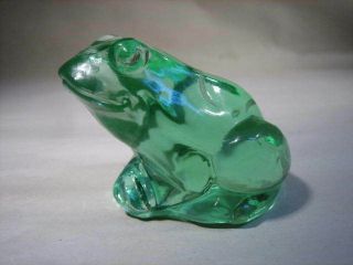 Fenton Hand Painted Signed Green Glass Frog One Of A Kind