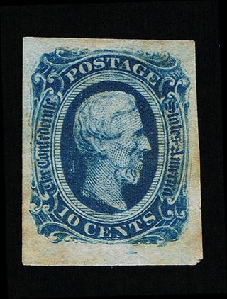 Confederate Csa Scott 12d Ng Die - B Dark Blue Archer Daly Printing