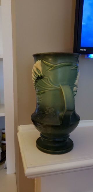 Vintage Roseville Pottery Green Ceramic Vase 3