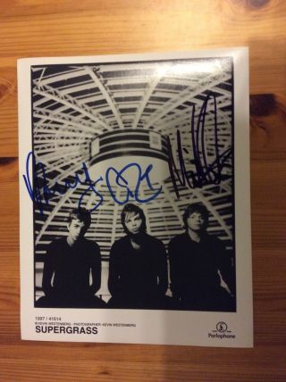 Supergrass Signed Promo Photo