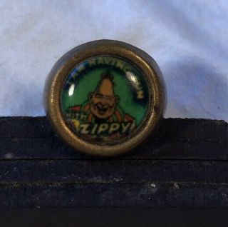Vintage I Am Having Fun With Zippy Metal Adjustable Ring Gumball Machine Tv Show