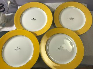 Lenox Kate Spade Set Of 4 Dinner Plates Rutherford Circle Yellow