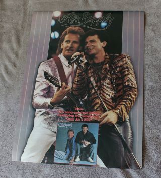 Air Supply 1985 Self Titled Debut Russell Hitchcock Graham Promo Poster Vgex C7