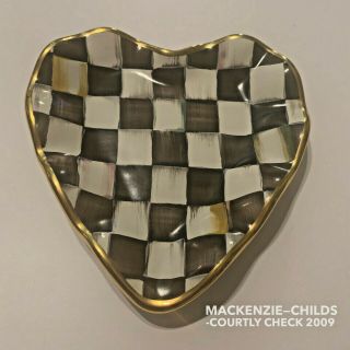 Mackenzie - Childs Courtly Check Fluted Heart Plate 2009 Stamped