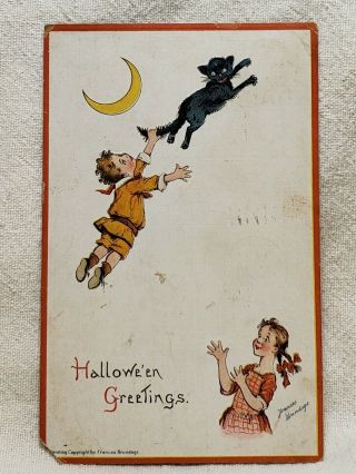 Antique Halloween Postcard 1914 George Washington 1 Cent Stamp