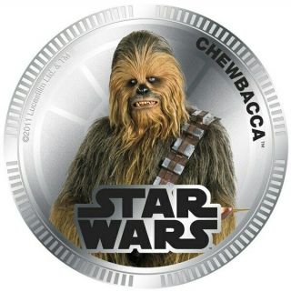 2011 Niue $1 Star Wars - Chewbacca Silver Plated Coin In Card -