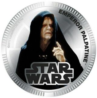 2011 Niue $1 Star Wars - Emperor Palpatine Silver Plated Coin In Card -