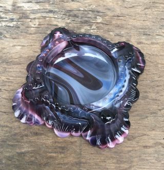 Rare Extra Fancy Imperial Glass 4” Ashtray Purple Slag